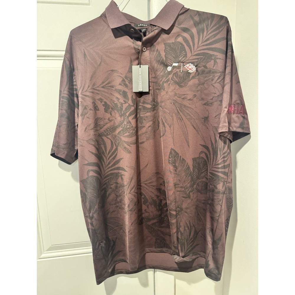 Asher Golf Polo Shirt Palm Breeze Wine Color Utah Jazz Utah Mammoth NWT XL Men's